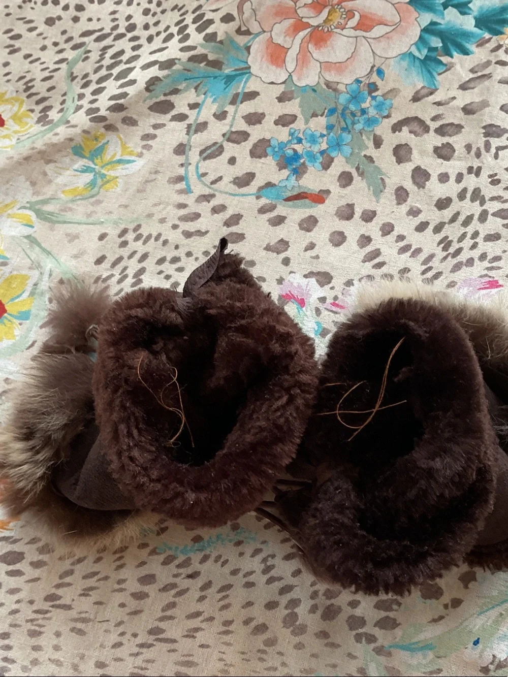 UGG Shearling Mittens with Pom Details